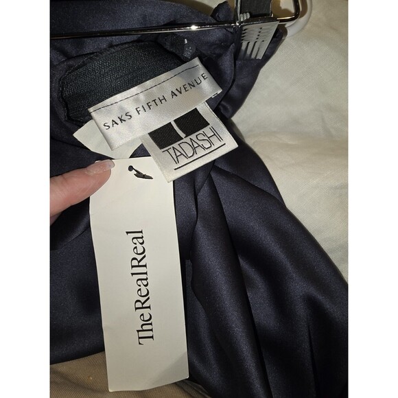 TADASHI 90s Vtg High Waisted Formal Satin Maxi Skirt Long Saks 5th Ave Certified - Picture 2 of 5